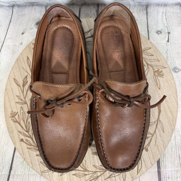 G H Bass Originals Vern Driver Loafer Men Size 8.5 Brown Distressed Leather Shoe main image 13